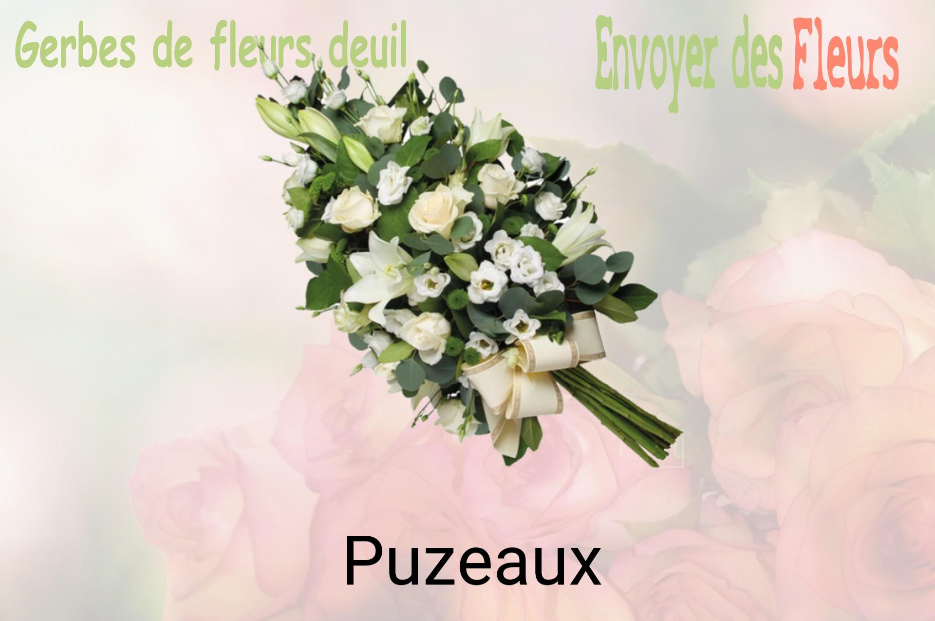 Gerbe de fleurs de deuil livrée à Puzeaux